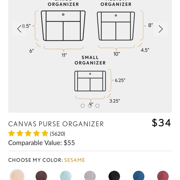 Portland leather canvas purse organizer - Picture 2 of 6